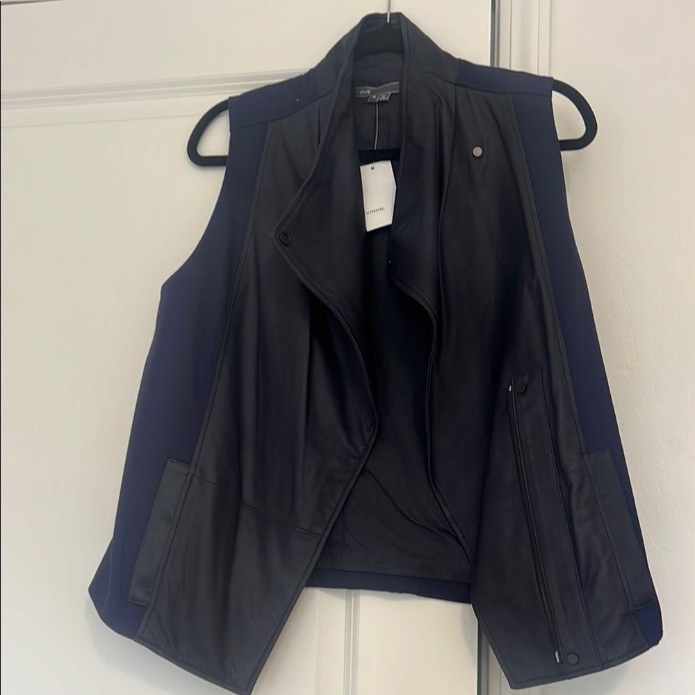 VINCE Black and Navy Women's Vest